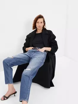 Джинсы-Бочонки с высокой посадкой Gap, синий