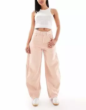 Джинсы-бочонки с высокой талией ASOS DESIGN персикового цвета