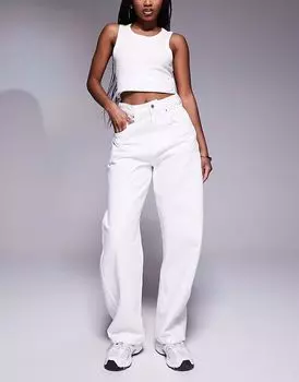 Джинсы-бочонки с высокой талией ASOS DESIGN белого цвета