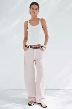 Джинсы-бочонки с высокой талией ZARA, цвет Lavender