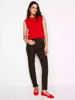 Джинсы Boden Girlfriend Leopard Print, коричневый
