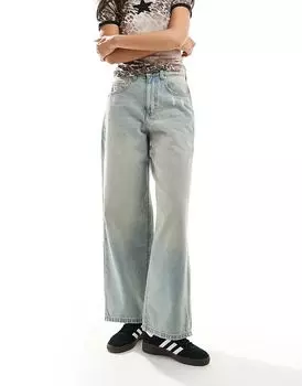 Джинсы бойфренда DTT свободного кроя светло-голубого цвета Don't Think Twice