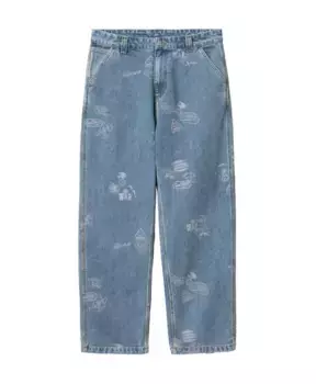 Джинсы бойфренда со штампом Carhartt Wip, синий