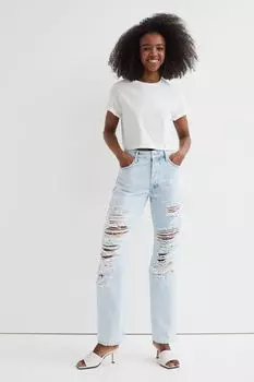 Джинсы-бойфренды 90-х H&amp;M, бледно-голубой деним