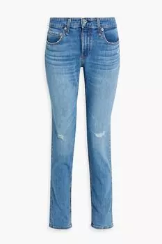 Джинсы-бойфренды Dre с потертостями RAG & BONE, синий