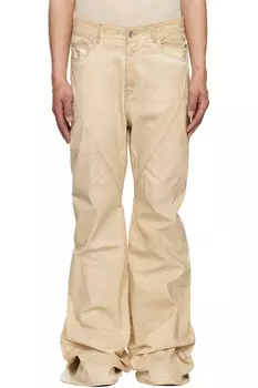 Джинсы-бойфренды Hollywood с заниженной талией Rick Owens Drkshdw, цвет parchment