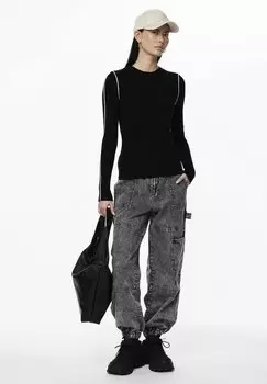 Джинсы-бойфренды JAMILLA Pieces, серый деним