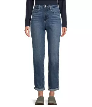 Джинсы-бойфренды L.L.Bean 207 Vintage с высокой посадкой и прямыми штанинами, синий