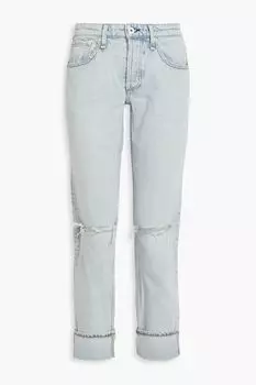 Джинсы-бойфренды Rochelle с потертостями RAG & BONE, синий