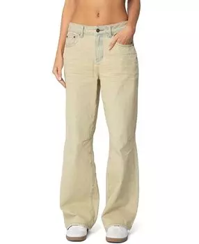 Джинсы-бойфренды с низкой посадкой и винтажной потертостью Edikted, коричневый/бежевый