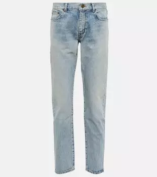 Джинсы-бойфренды с низкой посадкой SAINT LAURENT, синий