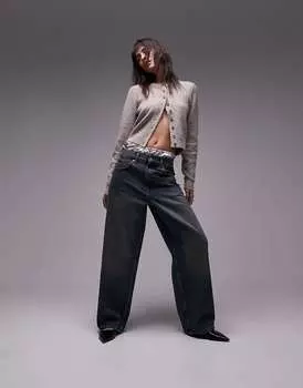 Джинсы-бойфренды с низкой посадкой Topshop Gilmore грязно-синего цвета