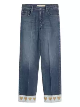 Джинсы бойфренды с высокой талией VALENTINO GARAVANI, синий