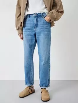 Джинсы-бойфренды средней плотности HUSH, средний аутентичный синий