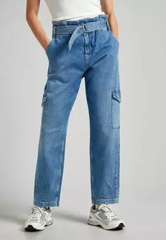 Джинсы-бойфренды TAPERED UHW UTILITY Pepe Jeans, синий деним
