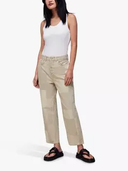 Джинсы-бойфренды Whistles Authentic Patchwork, Камень