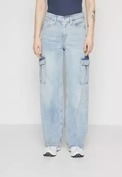 Джинсы-бойфренды WIDE LEG ALMA CARGO GAP, Светло-синий