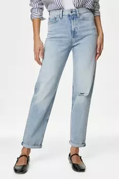 Джинсы-Бойфренды выше щиколотки Marks & Spencer, синий
