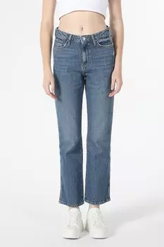 Джинсы-Бойфренды выше щиколотки с потертым эффектом Colin'S, синий