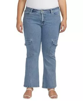 Джинсы больших размеров с карманами-карго Be Low Silver Jeans Co., синий