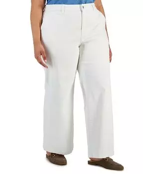 Джинсы больших размеров с высокой посадкой и широкими штанинами Style & Co, белый