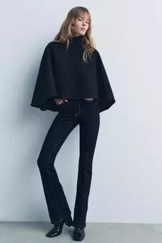 Джинсы bootcut contour со средней талией ZARA, синий