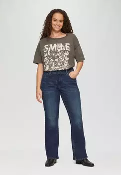 Джинсы Bootcut MI-HAUTE QS, темно-синий деним