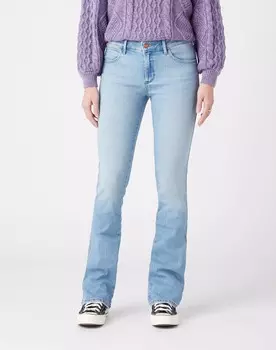 Джинсы bootcut с эффектом белого шума Wrangler, голубой