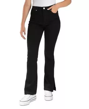 Джинсы bootcut с боковыми разрезами и высокой посадкой для юниоров Indigo Rein, черный