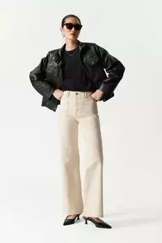 Джинсы bootcut с накладным карманом & Other Stories, бежевый