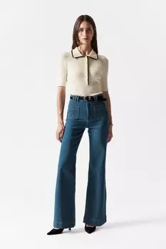 Джинсы Bootcut с накладным карманом & Other Stories, синий