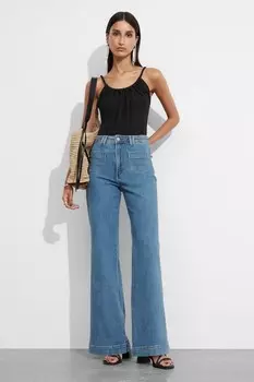 Джинсы bootcut с накладным карманом & Other Stories, синий