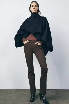 Джинсы bootcut с низкой посадкой ZARA, коричневый