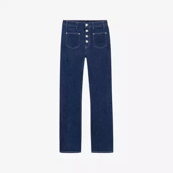 Джинсы Bootcut с высокой посадкой из эластичного денима Maje, синий