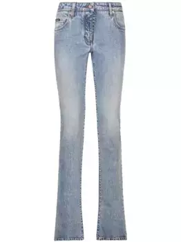 Джинсы bootcut с заниженной талией и логотипом DOLCE & GABBANA, синий