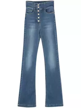 Джинсы bootcut с завышенной талией Elisabetta Franchi, синий