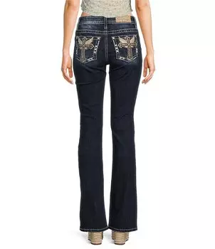 Джинсы Bootcut со средней посадкой и карманами на спине Miss Me, синий