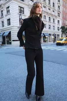 Джинсы bootcut со средней талией ZARA, черный