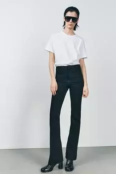 Джинсы bootcut со средней талией ZARA, черный