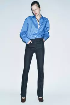 Джинсы bootcut со средней талией ZARA, темно-серый