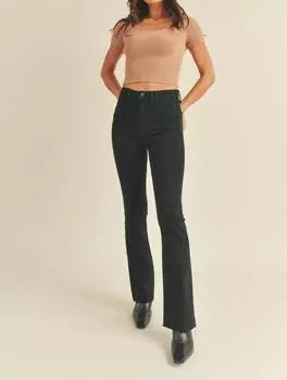 Джинсы Bootcut средней посадки Slim черного цвета JUST BLACK DENIM