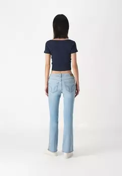 Джинсы Bootcut WHISKERLESS CURVY Hollister Co., синий деним