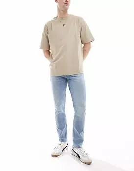 Джинсы BOSS Orange Delaware slim fit светло-коричневого цвета