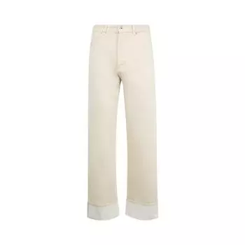 Джинсы Bottega Veneta Colored Turned Up Jeans 'Pale Meringue', белый