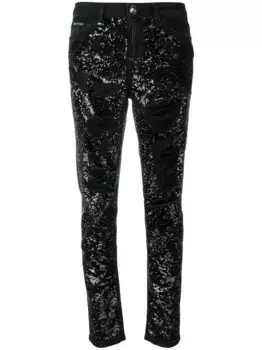 Джинсы 'Boyfriend Paillettes' Philipp Plein, черный
