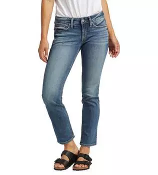 Джинсы Britt Straight с низкой посадкой, цвет индиго Silver Jeans Co.