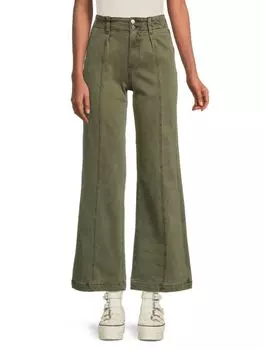 Джинсы Brooklyn с высокой посадкой и широкими штанинами Paige, цвет Vintage Ivy Green