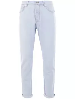 Джинсы Brunello Cucinelli с вышитым логотипом, синий