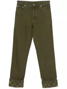 Джинсы Burberry с отворотами, зеленый