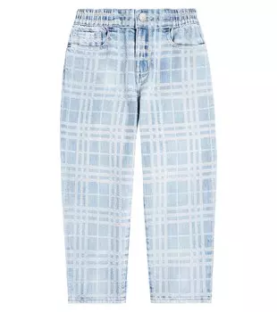 Джинсы burberry в клетку Burberry Kids, синий